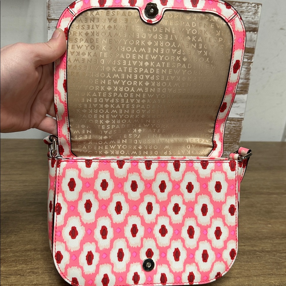 Kate Spade like new Laurel Way Carsen Ikat Posey coat canvas crossbody purse - Picture 9 of 10